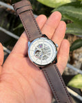 Tommy_hilfiger Automatic Leather DarkBrown-Silver-White