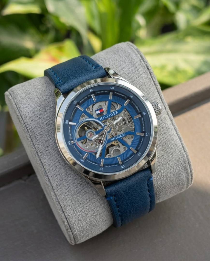 Tommy_hilfiger Automatic Leather Blue-Silver-Blue